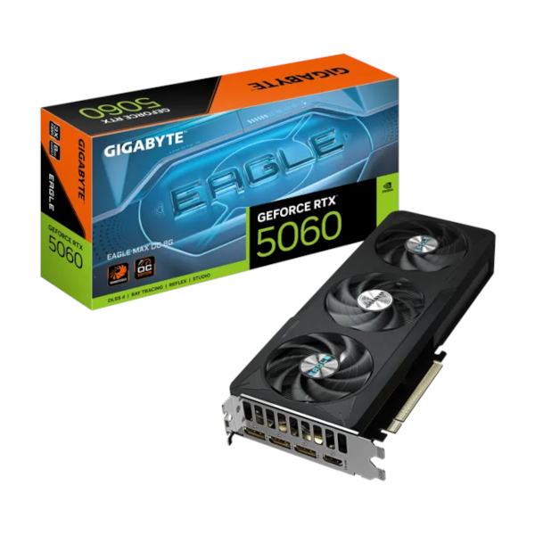 Gigabyte Video Card nvidia GeForce RTX 5060 EAGLE MAX OC 8G, 8GB GDDR7, 128bit