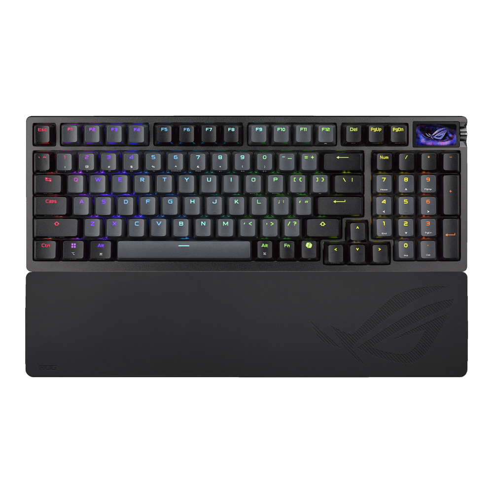 Asus Tipkovnica ROG Azoth 96 HE Wireless, ROG HFX V2 Analog, PBT, OLED, RGB, USB, US