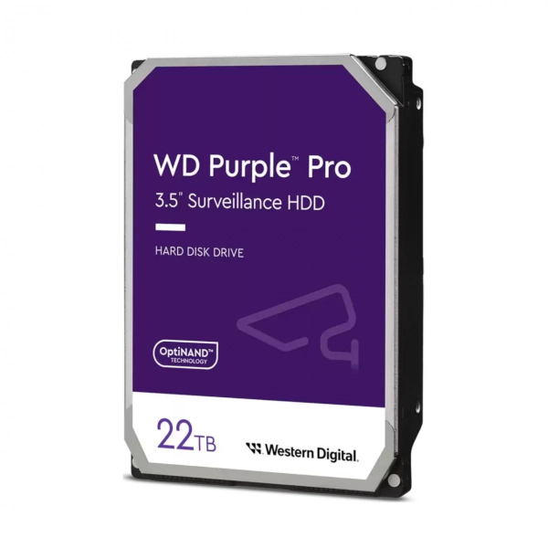 HDD Video Surveillance WD Purple Pro 22TB CMR (3.5, 512MB, 7200 RPM, SATA 6Gbps, 550TB/year)