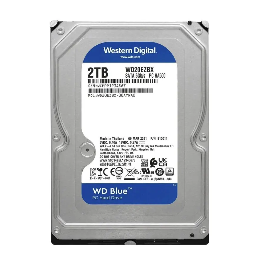Hard disk 3.5" SATA-3  2TB WESTERN DIGITAL 256MB-cache 7200 rpm - WD Blue