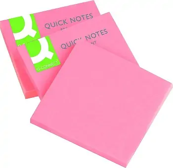Blok samoljepljivi  76x76mm 75 listova Q-Connect Brilliant pink KF10516