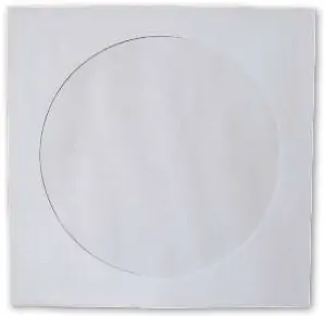 Etui za 1 CD papirnati bijeli s preklopom i prozorom  125x125mm 1/1
