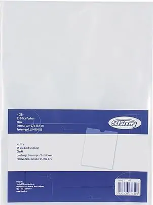 Fascikl pvc U A4 90mic US090-025 25/1 sjajni