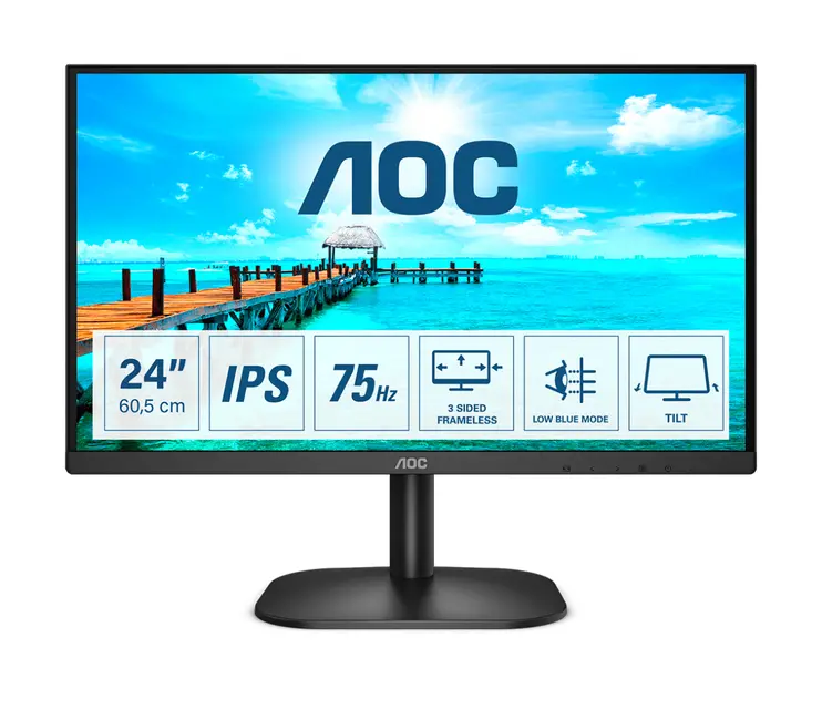 AOC LED IPS 23,8" 24B2XDA, VGA, DVI, HDMI, zvuč.