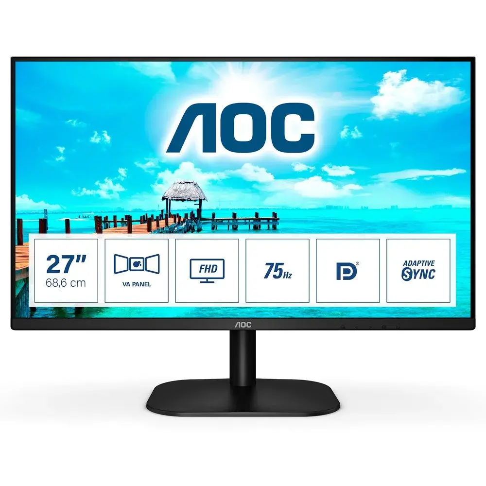 AOC LED VA 27", 27B2QAM, VGA, HDMI, DP, zvuč.