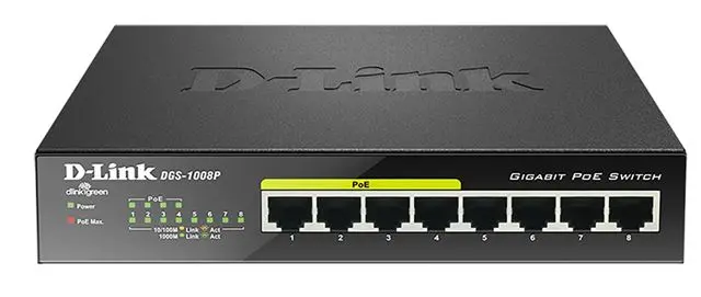 D-Link switch neupravljivi, DGS-1008P/E