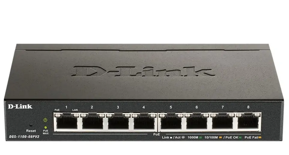 D-Link switch web upravljivi PoE, DGS-1100-08PV2