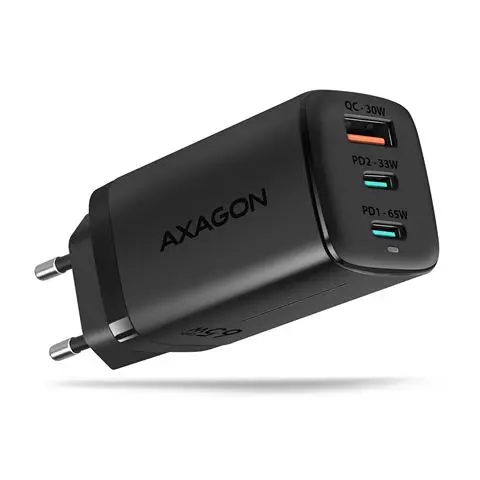 AXAGON ACU-DPQ65 zidni punjač 1xUSB-A QC4, 2xUSB-C PD 33/65W, crni