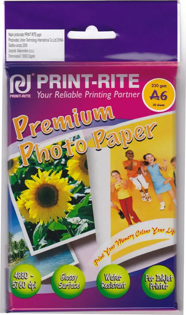 Papir Photo  PRINT RITE A6 230g/m2 Premium Photo Glossy Paper 20 listova