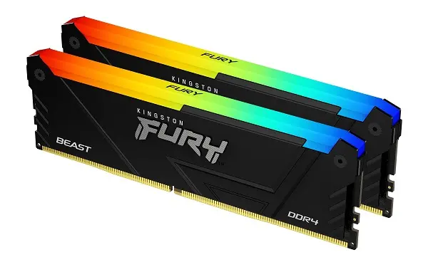 MEM DDR4 16GB (2x8) 3200MHz FURY Beast RGB KF432C16BB2AK2/16