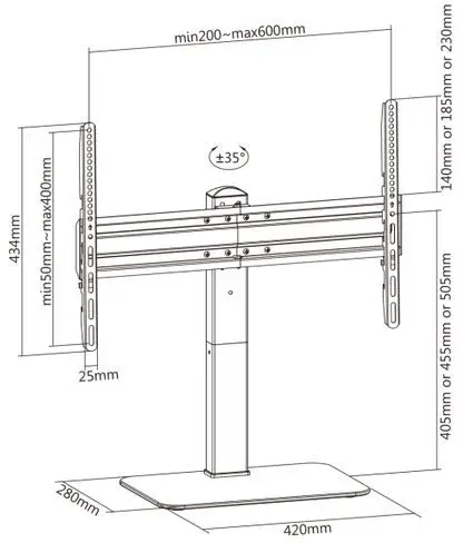 SBOX podni stalak za TV 37"-70", do 40kg