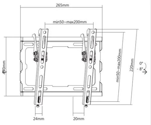 SBOX nagibni nosač za TV 23"-42", do 35kg