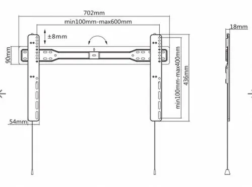 SBOX nosač PLB-5948T, 37 - 70", do 34kg, 600x400