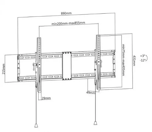 SBOX nosač PLB-5948T, 43 - 90", do 70kg