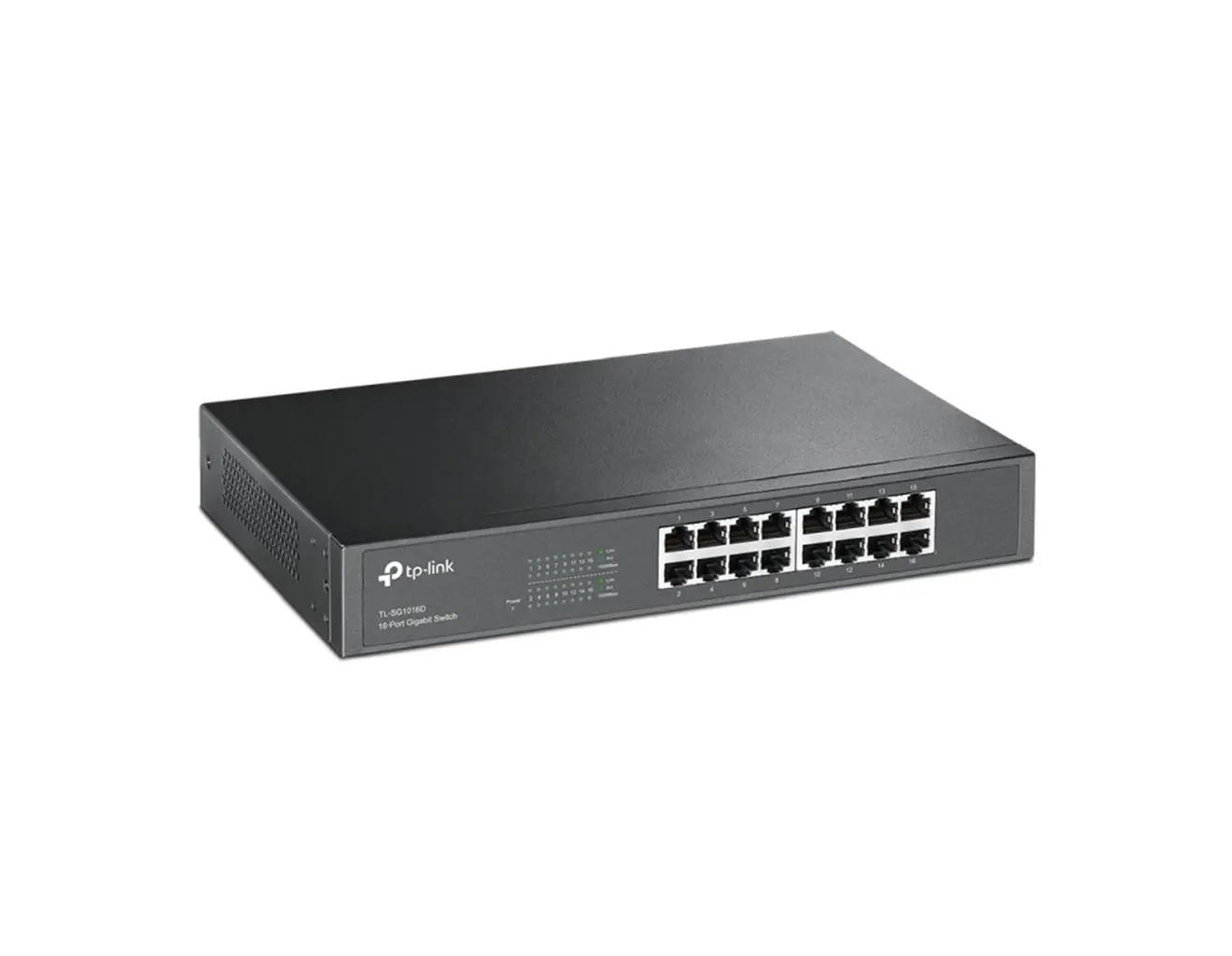 TP-Link TL-SG1016D, 16-port GbE switch, metalno