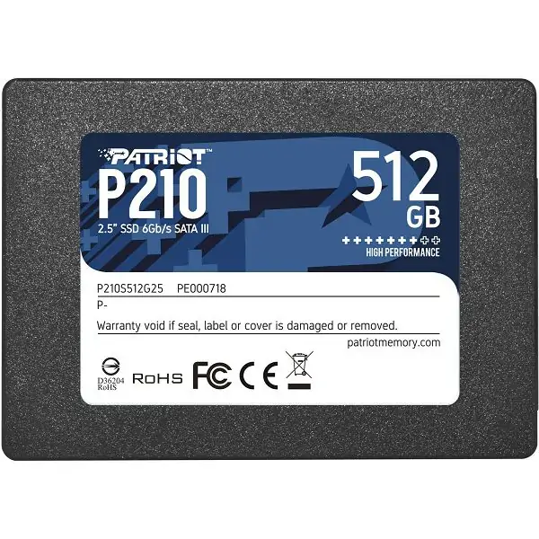 SSD 2.5" SATA-3  512GB PATRIOT P210 R520/W430 7mm