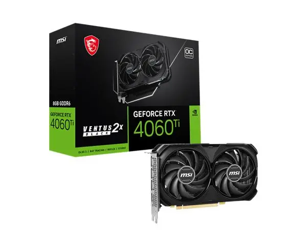 VGA MSI RTX 4060TI VENTUS BLACK 2X 8G OC