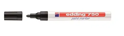 Marker permanentni lakirajući 2-4mm Edding 750 okrugli vrh crni
