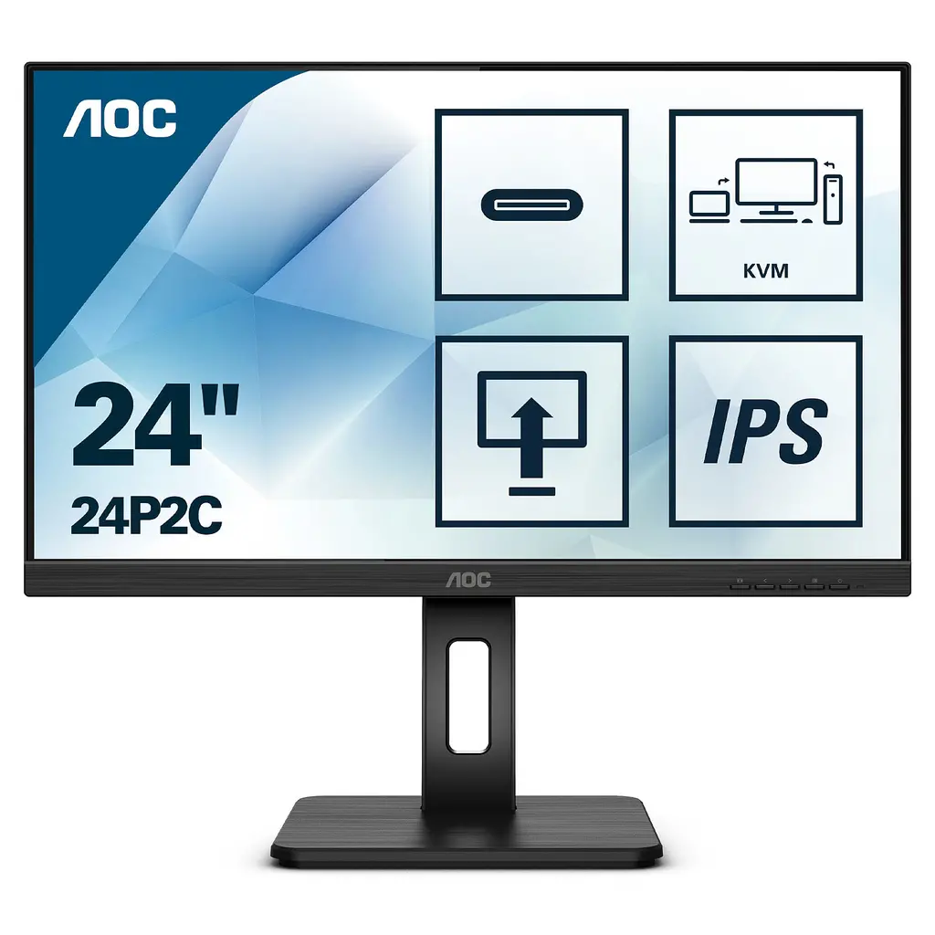 AOC IPS 23,8" 24P2C, HDMI, DVI, DP, USB3-C, pivot