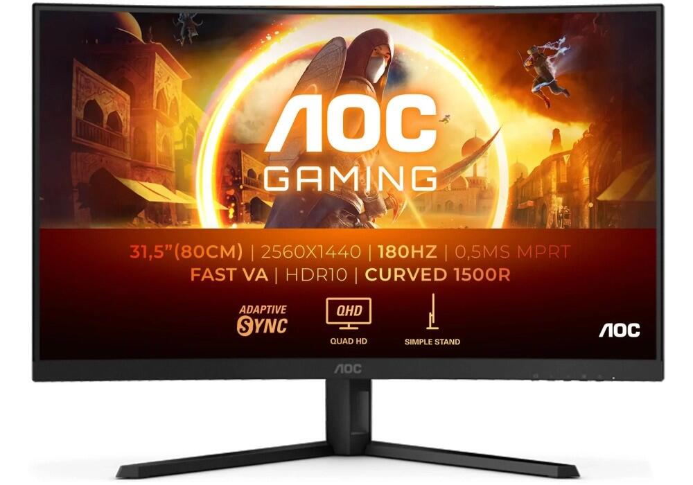 AOC CQ32G4VE, 31,5" QHD, HDMIx2, DP, 180Hz, HAS