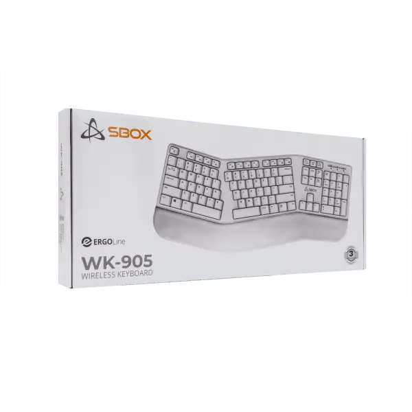 Tipkovnica Sbox Wk-905 Ergo White Wirel.