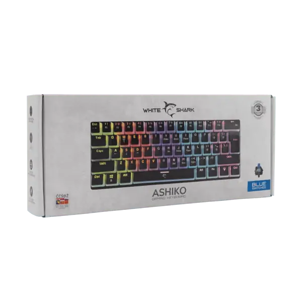 Tipkovnica WHITE SHARK GK-2202 Ashiko plavi switch - crna mehanička HR