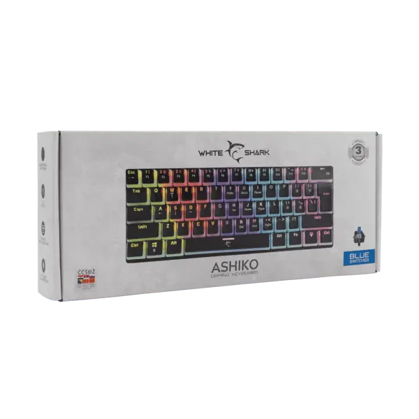 Tipkovnica WHITE SHARK GK-2202 Ashiko plavi switch - crna mehanička HR