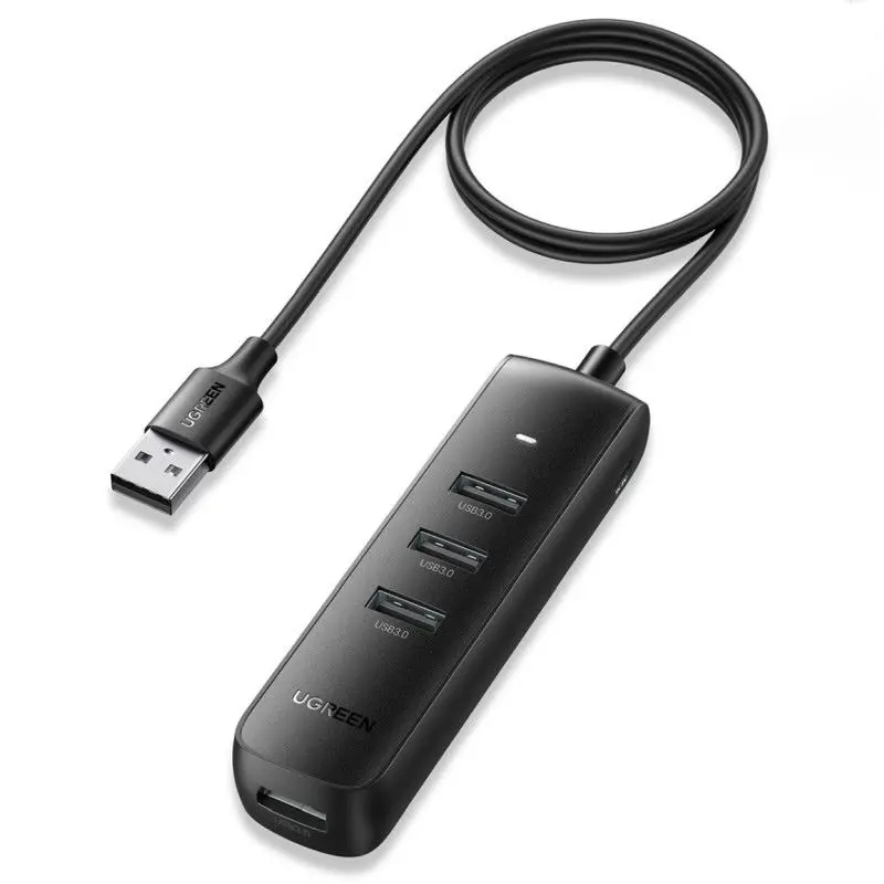 USB HUB 3.0 UGREEN 4-portni USB 3.0 Hub, crni, 1.0m