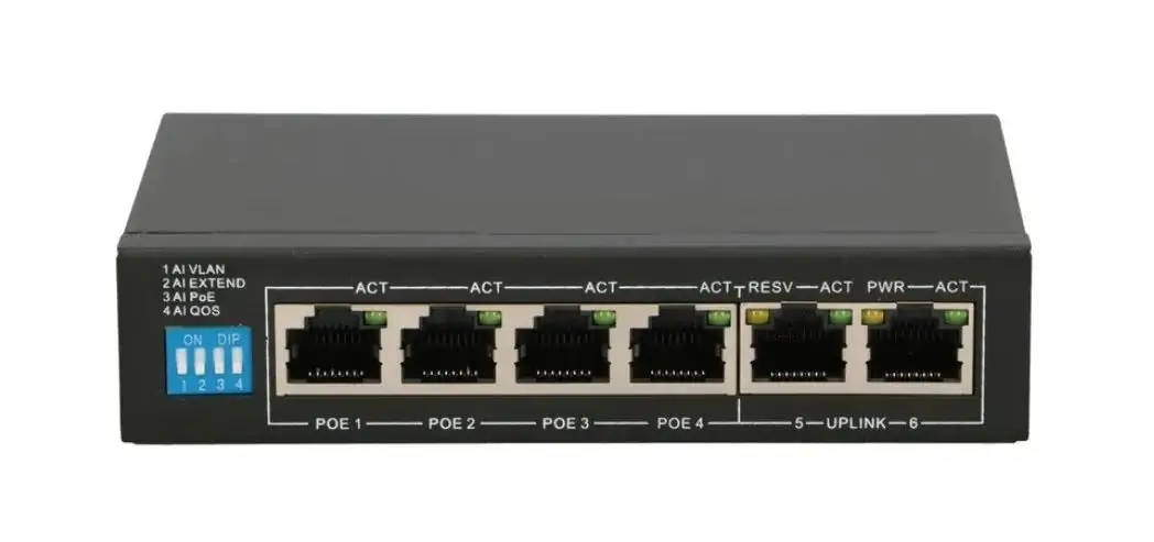 Switch Extralink Euros V2 Unmanaged PoE, 4 x 100mbit PoE 60W