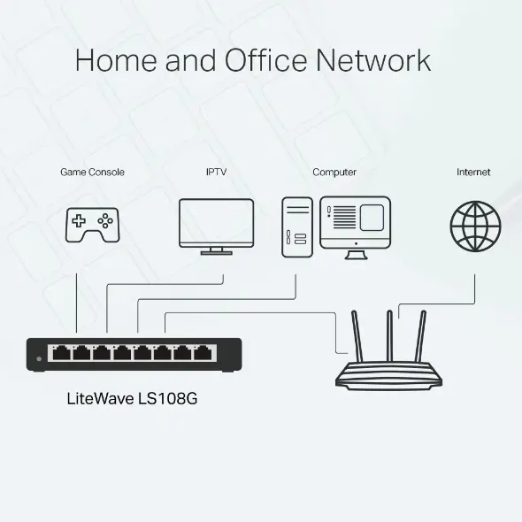 TP-Link LS108G, 8-Port Gigabit Switch, steel