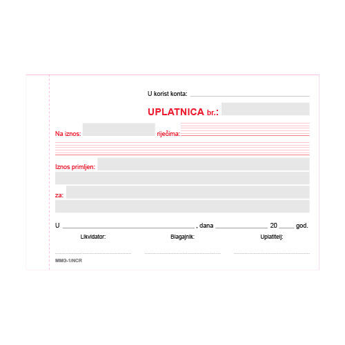 TI.I-1/ncr Uplatnica A6 150 listova MMG svi listovi ncr