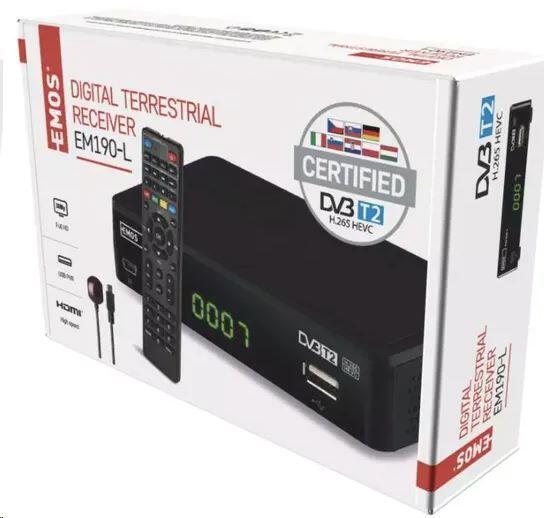 TV tuner EMOS EM190-S, DVB-T2 HEVC/H.265
