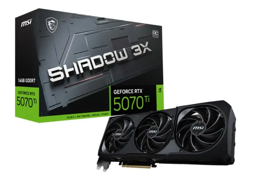 Grafička kartica MSI GeForce RTX 5070 TI SHADOW 3X OC, 16GB GDDR7/256bit