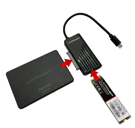 USB-C adapter za 2,5“ SATA HDD/SSD i m.2 NvME