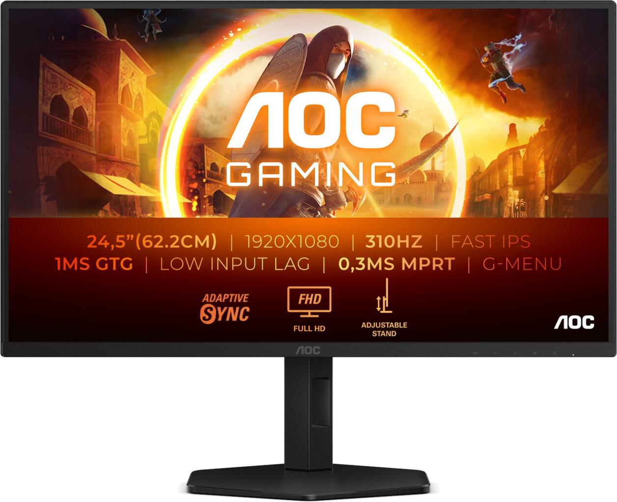 AOC 25G4SXU, 24,5", 2xHDMI, DP, 230Hz, HAS, USB