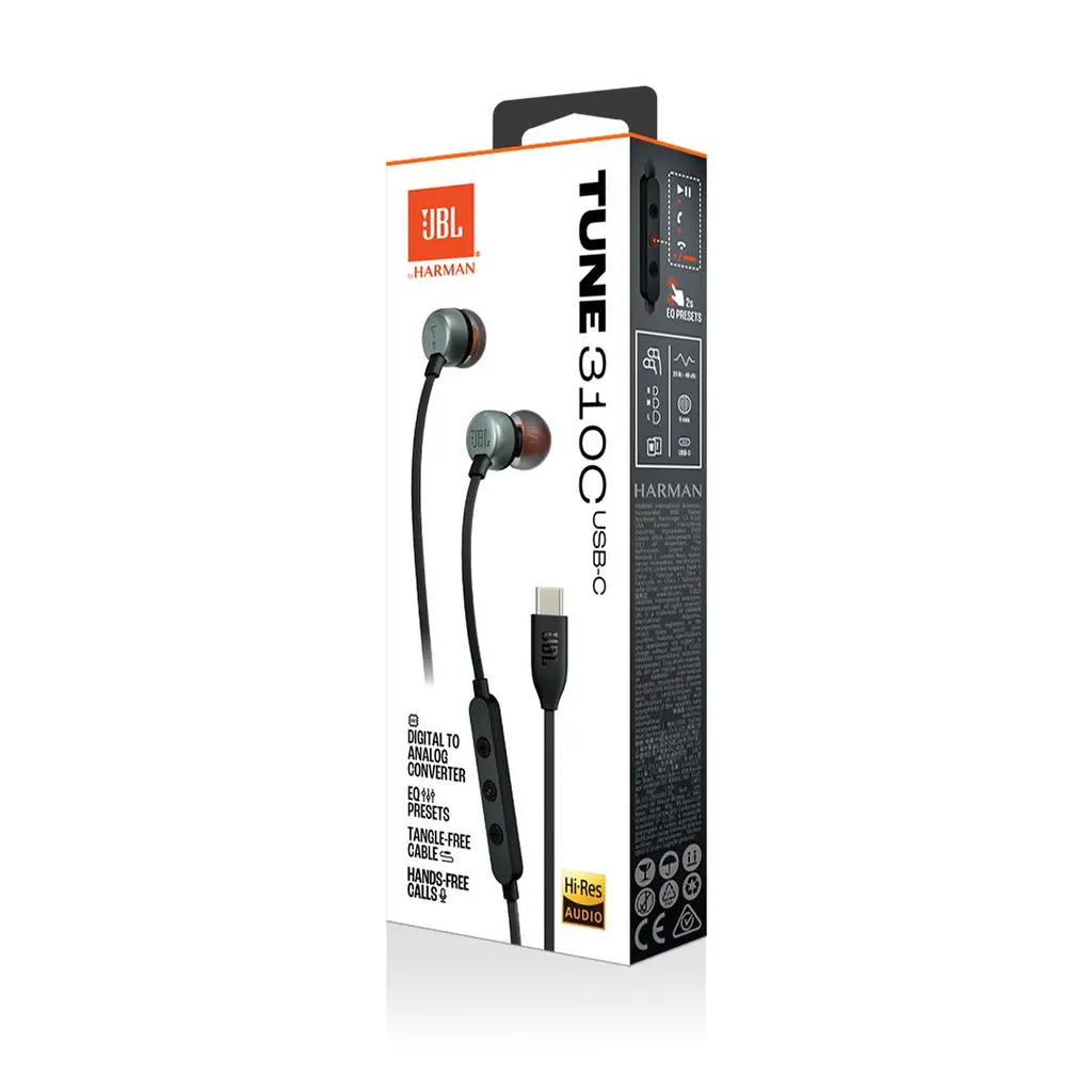 Slušalice+mikrofon JBL Tune 310c USB-C black