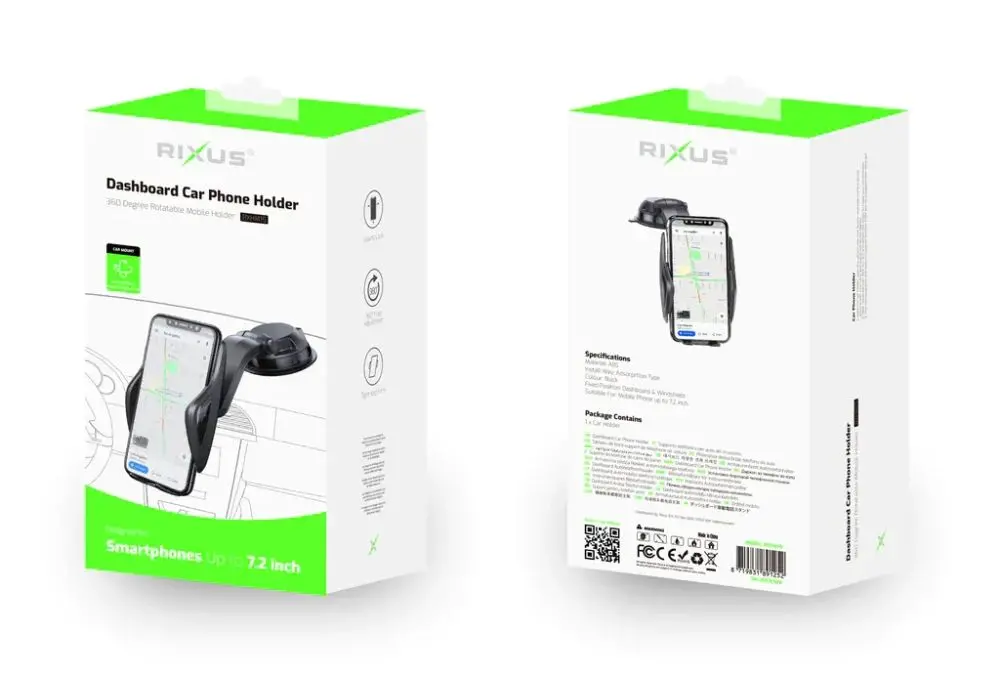 Držač RIXUS univerzalni za smartphone do 7,2" - Black