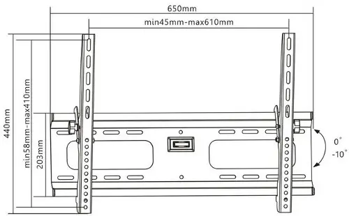Manhattan TV nosač zidni 32"-70" do 75kg, crni