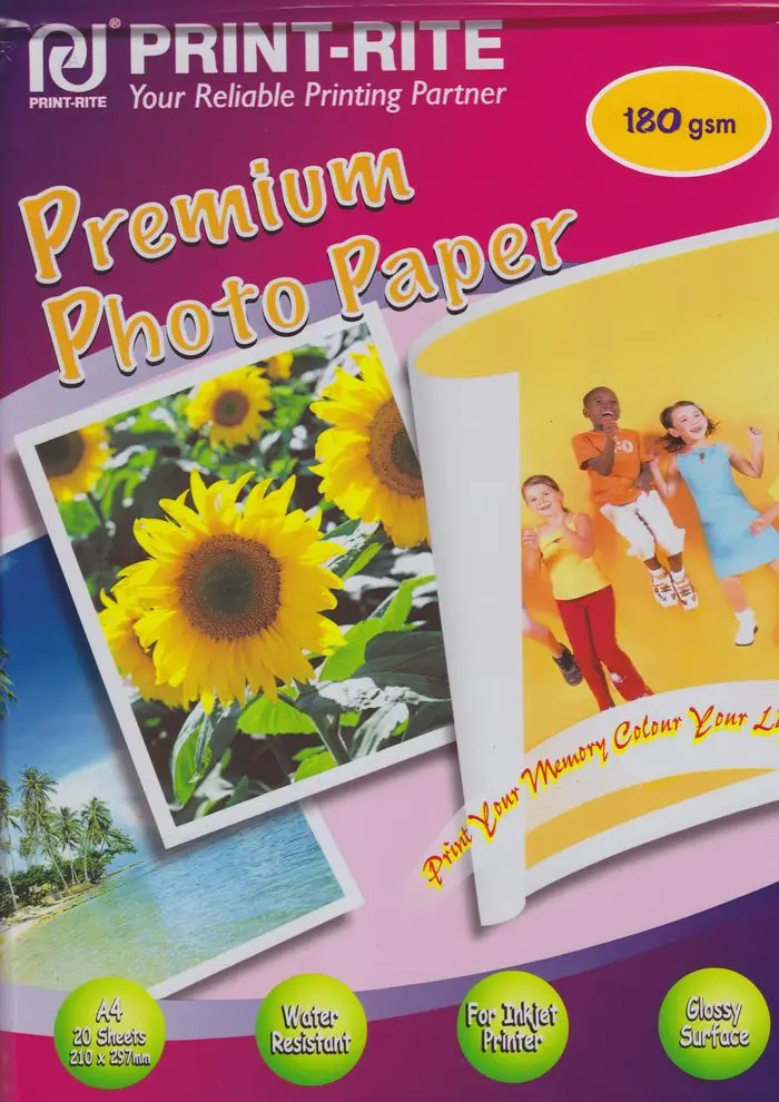Papir Photo  PRINT RITE A4 180g/m2 Premium Photo Glossy Paper 20 listova