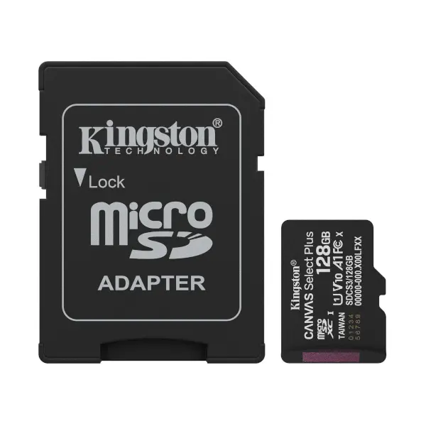 MEM SD MICRO 128GB Kingston Canvas Select Plus + Adapter SDCS3/128GB MEM SD MICRO 128GB Kingston Canvas Select Plus + Adapter SDCS3/128GB