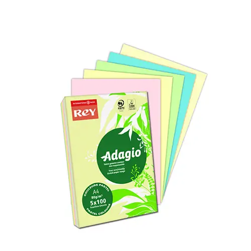 Papir fotokopirni color A4  80gr Rey Adagio pastel 500/1 mix boje
