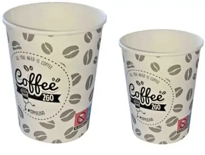 KON. Čaša papirnata 0,25L (280cc) "Coffee 2go", crno-bijele, 50/1 (art.352)