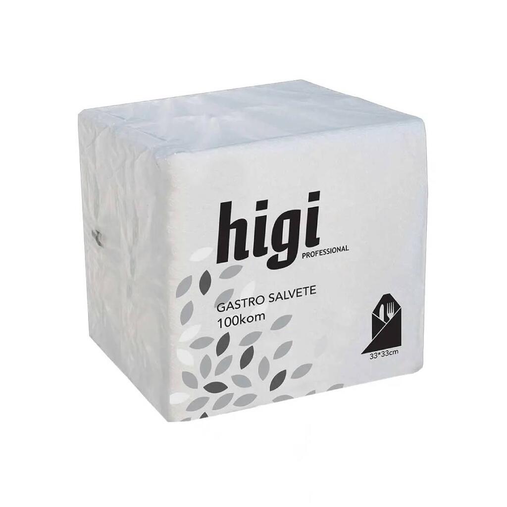 KON. Salvete papirnate 33x33cm 1-sl. 100/1 bijele Higi