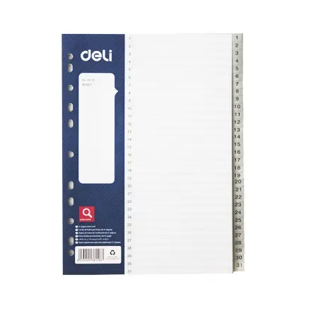 Pregrada plastična A4 brojevi 1-31 31 list Deli E38158 siva Pregrada plastična A4 brojevi 1-31 31 list Deli E38158 siva