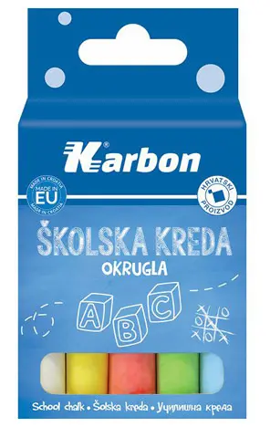 Kreda školska okrugla besprašna Karbon 10/1 u boji