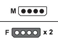 Kabel Y Interni 2X5.25"F 1X5.25"M Kabel Y Interni 2X5.25"F 1X5.25"M