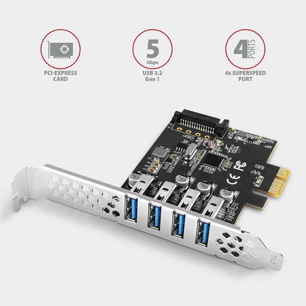 Kontroler Axagon Pceu-43Rs,Pcie 4Xusb3.0 Kontroler Axagon Pceu-43Rs,Pcie 4Xusb3.0