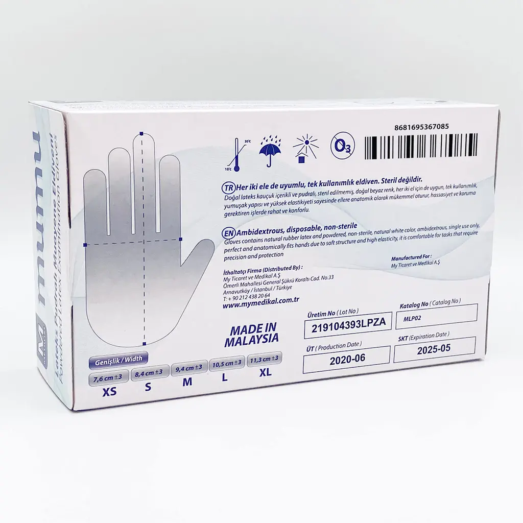 SAN. Rukavice latex jednokratne pudrane M 100/1 Mumu