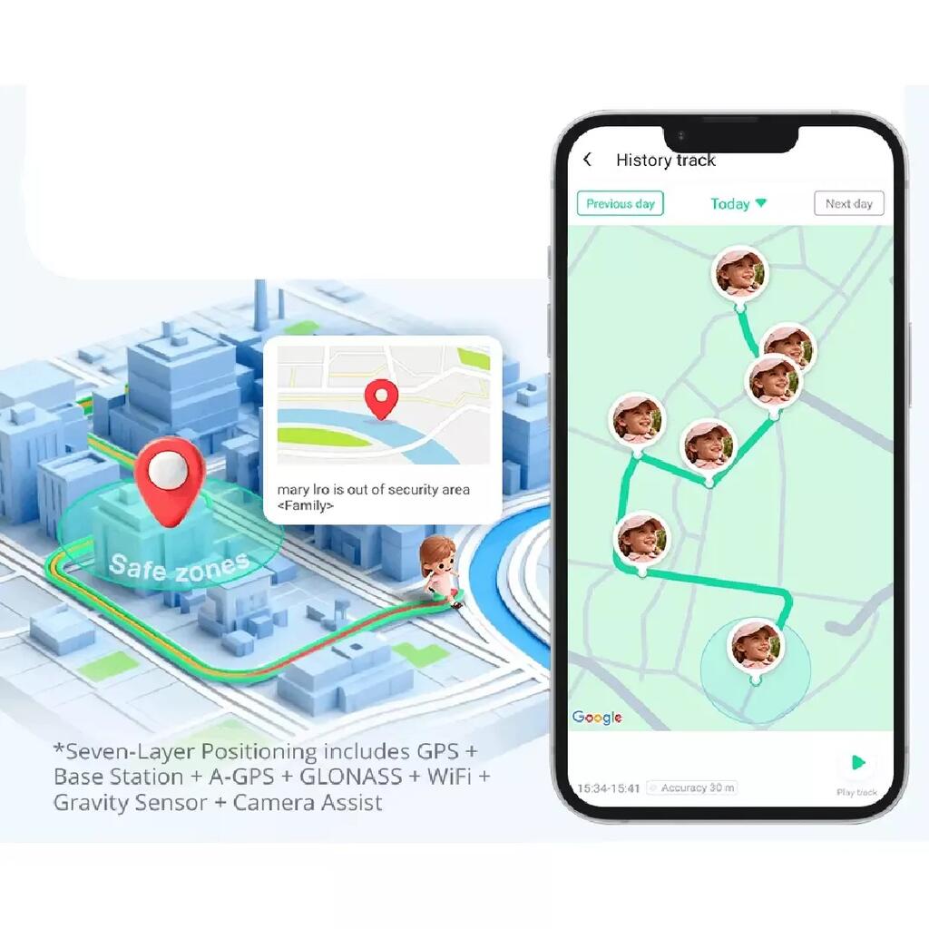 Smart watch 360 Kids Watch E3 Pro Blue