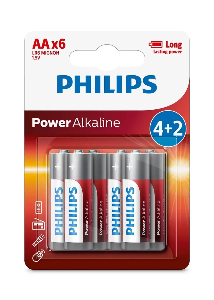 Philips baterije AA, 4+2 komada